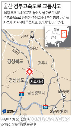 <그래픽/> 울산 경부고속도로 교통사고