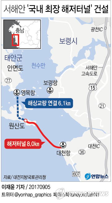 [그래픽] 충남 서해안 '국내 최장 해저터널' 건설