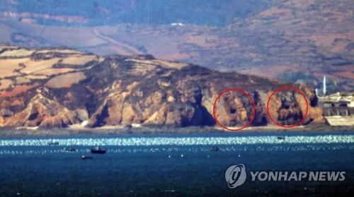 韩军:黄海缓冲区朝鲜一门海岸炮尚未封口