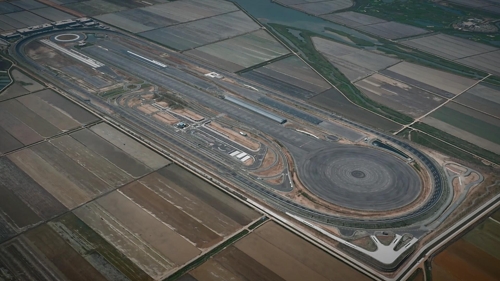 This photo provided by Hyundai Mobis shows the auto parts company's proving ground for new technologies and systems in Seosan, 150 kilometers south of Seoul. (Yonhap)