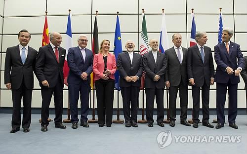 핵협상 타결의 주역들(AP=연합뉴스)