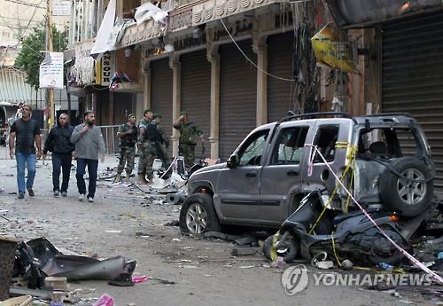 베이루트 시아파 거주지역 테러(AP=연합뉴스자료사진)