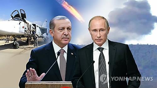 에르도안 터키 대통령(좌)과 푸틴 러시아 대통령(우)  