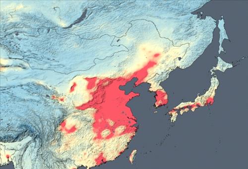 공기오염 위성지도 <<NASA 홈페이지>>
