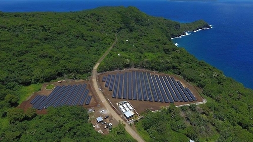 타우섬에 설치된 태양광 패널