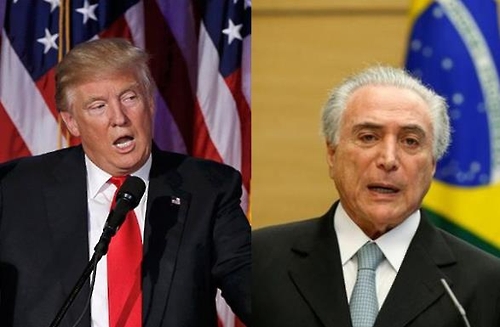 트럼프 당선인(왼쪽)과 테메르 대통령[출처:브라질 뉴스포털 UOL]