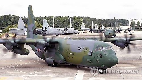한국 공군이 운영 중인 C-130J 슈퍼 허큘리스 수송기[연합뉴스 자료 사진]