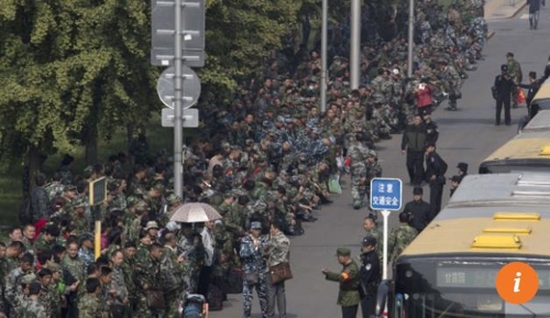 2017년 10월 중국 베이징에서 벌어진 퇴역군인들의 대규모 시위