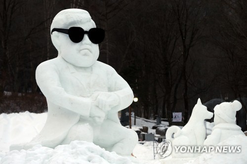 싸이·킹콩·광화문…태백산 눈축제 과거 인기 눈 조각 재현