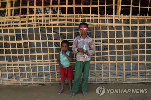 난민촌의 로힝야족 아이들[로이터=연합뉴스 자료사진]