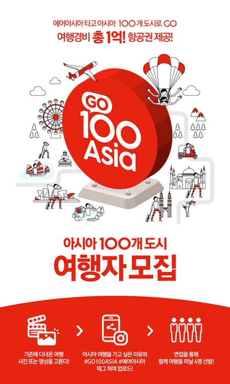 에어아시아, 아시아 100개 도시 공짜여행 주인공 공모