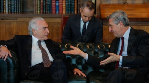 미셰우 테메르 브라질 대통령과 필리포 그란디 유엔난민기구(UNHCR) 최고대표