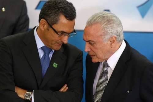 테메르 대통령(오른쪽)과 과르지아 재무장관 [브라질 뉴스포털 UOL]