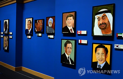 부시 전 美대통령이 그린 세계 지도자들 초상화