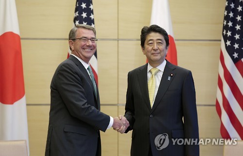 카터 美국방장관-아베 日총리, 日도쿄서 회담