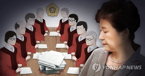 박 대통령 탄핵 심판 헌재 재판관 비공개 평의 (PG)
