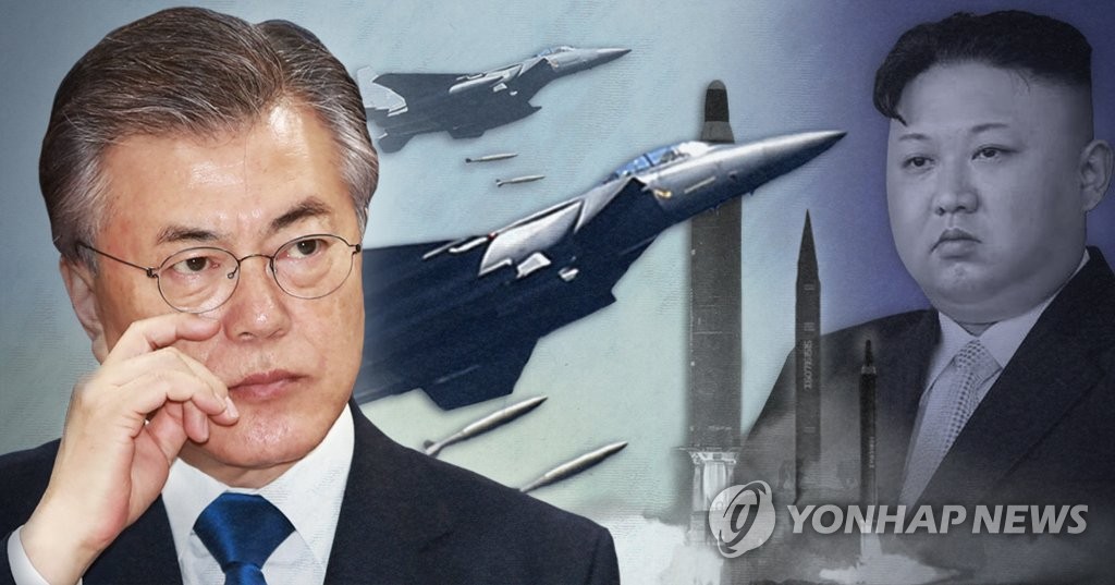 문 대통령, 북한 탄도미사일 발사 대응 F15K 폭탄 투하 훈련 (PG)