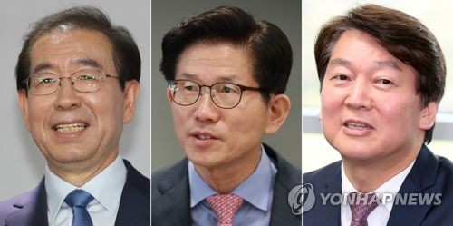 '박원순-김문수-안철수' 서울시장 3파전…구도대결 점화