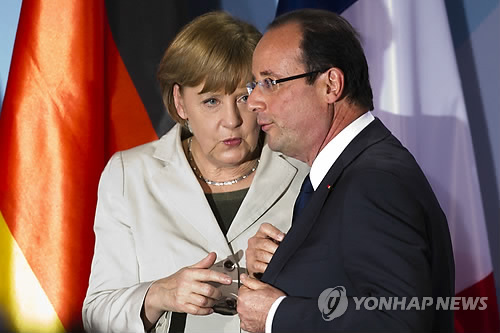 메르켈 독일 총리와 올랑드 프랑스 대통령(AP=연합뉴스, 자료사진)