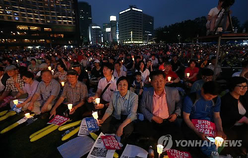 촛불집회 참석한 정청래, 박영선 의원