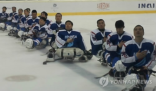 한국 썰매하키 2014년 소치 패럴림픽 진출(자료사진)