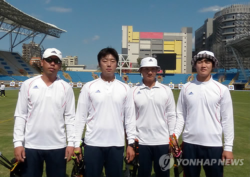 아시아양궁선수권 출전한 한국 남자 리커브 대표팀