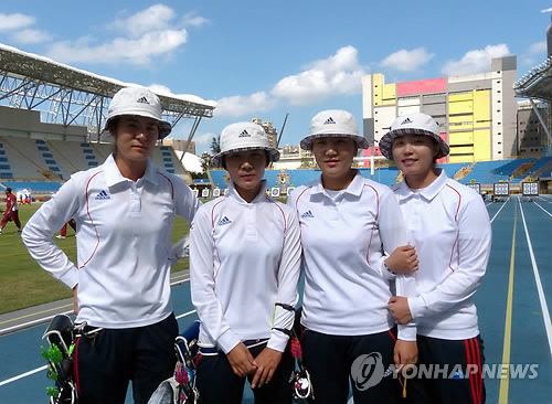 아시아양궁선수권 출전한 한국 여자 컴파운드 대표팀