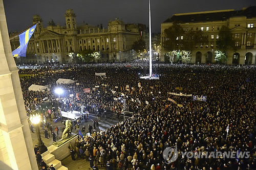 총리 사임 요구하는 분노의 헝가리