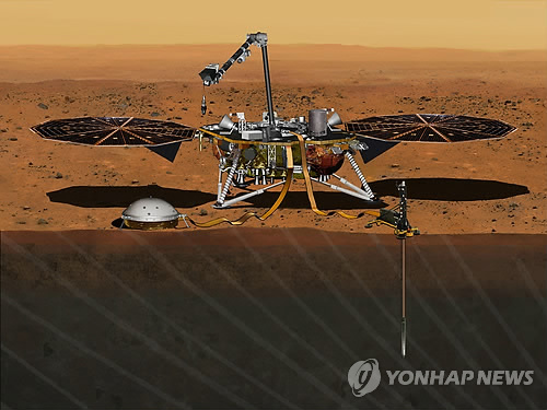 미국의 화성탐사계획 '인사이트'의 화성탐사 로봇 상상도 