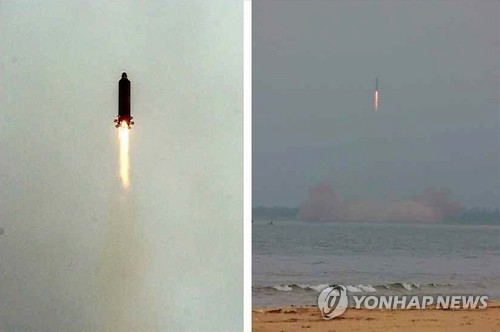 北, 중장거리 미사일 '화성-10' 시험발사 사진 공개