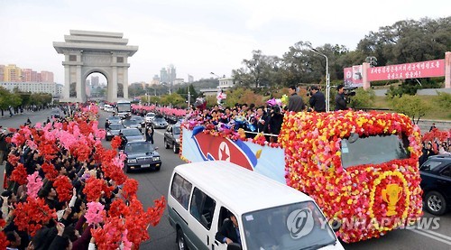 北, 월드컵 우승 女축구팀 대대적 환영…평양서 카퍼레이드