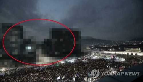 北TV, 촛불집회 보도에 정부청사·고층건물 또 모자이크