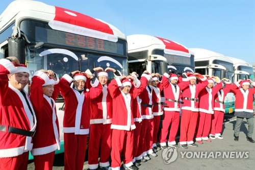 Santa bus drivers